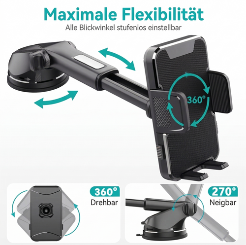 360° Smartphonehalter - Stufenlos ausfahrbar für alle Smartphones